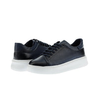 Koyu Lacivert Sneaker Deri Ayakkabı