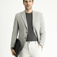 Orta Gri 7 Drop Slim Fit Dar Kesim Klasik Desenli Ceket