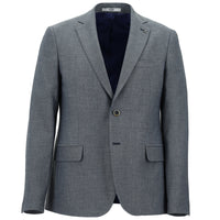 Koyu Mavi Slim Fit Dar Kesim Klasik Desenli Ceket