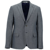 Koyu Mavi 7 Drop Slim Fit Dar Kesim Klasik Desenli Ceket