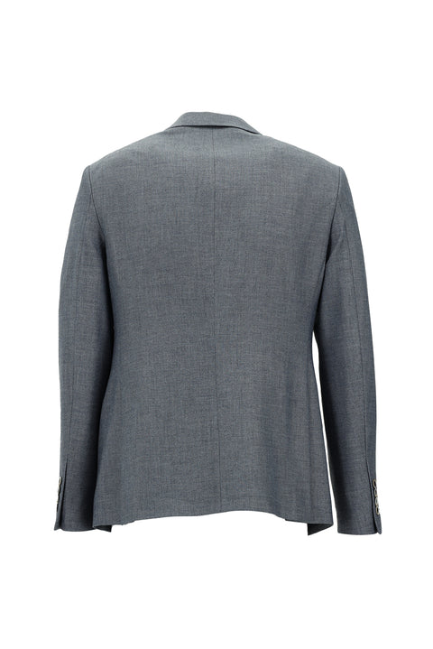Koyu Mavi 7 Drop Slim Fit Dar Kesim Klasik Desenli Ceket