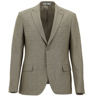 Açık Vizon Slim Fit Dar Kesim Klasik Desenli Ceket