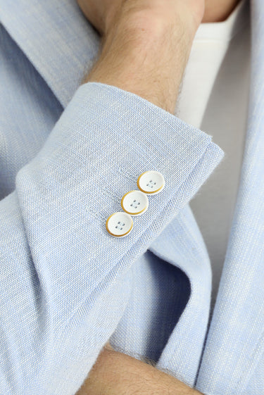 Açık Mavi Slim Fit Dar Kesim Desenli Spor Pamuk Ceket