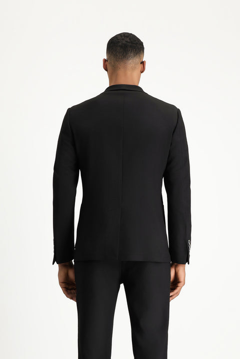 Black 7 Drop Super Slim Fit Extra Narrow Cut Waffle Jacket