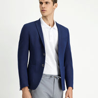 Siyah Lacivert 7 Drop Super Slim Fit Eksra Dar Kesim Gofre Ceket