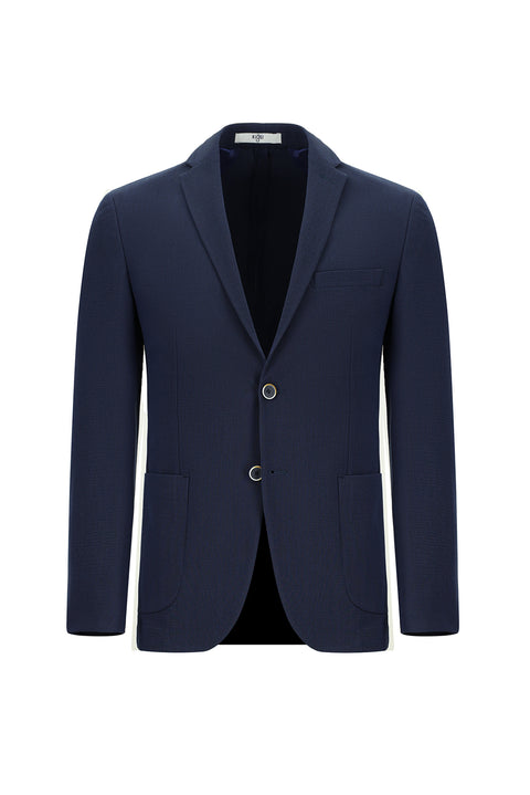 Siyah Lacivert 7 Drop Super Slim Fit Eksra Dar Kesim Gofre Ceket