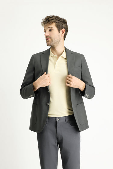 Açık Füme Regular Fit Pamuklu Spor Ceket