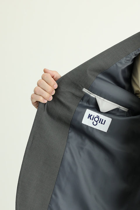 Açık Füme 6 Drop Regular Fit Standart Kesim Pamuklu Spor Ceket