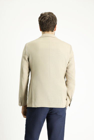 Açık Bej Regular Fit Pamuklu Spor Ceket