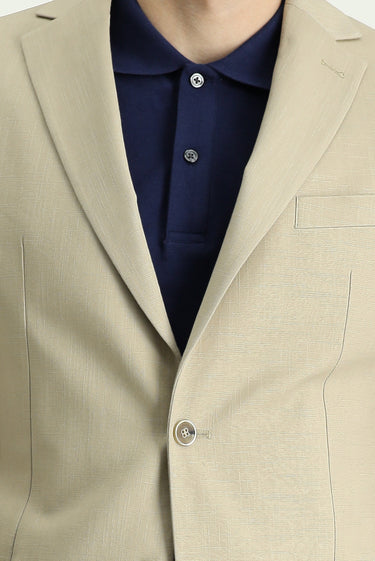 Açık Bej Regular Fit Pamuklu Spor Ceket