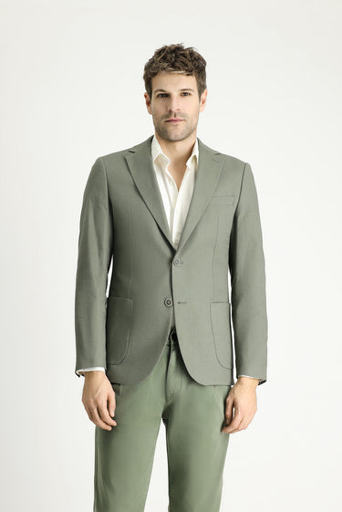 Küf Yeşili Regular Fit Pamuklu Spor Ceket