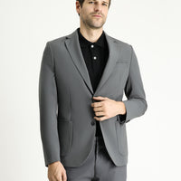 Orta Füme Techno-Line Slim Fit Dar Kesim Likralı Ceket