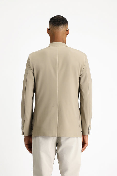 Açık Vizon Techno-Line 7 Drop Slim Fit Dar Kesim Likralı Ceket