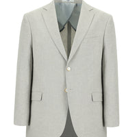 Light Grey 4 Drop Relaxed Fit Linen Blend Jacket
