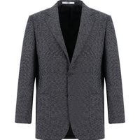 Siyah 4 Drop Relaxed Fit Rahat Kesim Desenli Ceket