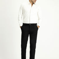 Siyah Regular Fit Likralı Kanvas / Chino Pantolon