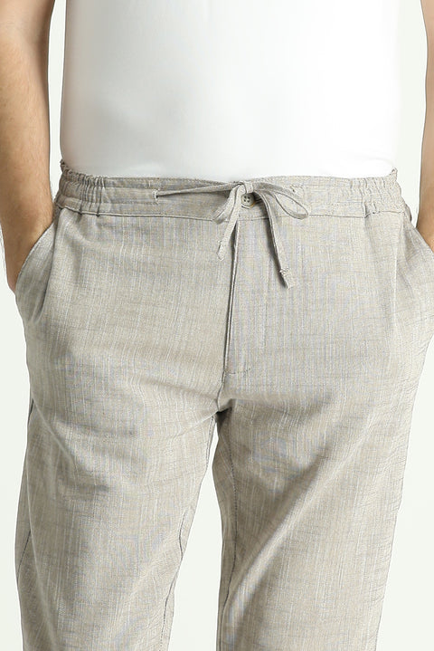 Orta Gri Regular Fit Standart Kesim Beli Lastikli İpli Pamuk Jogger Pantolon