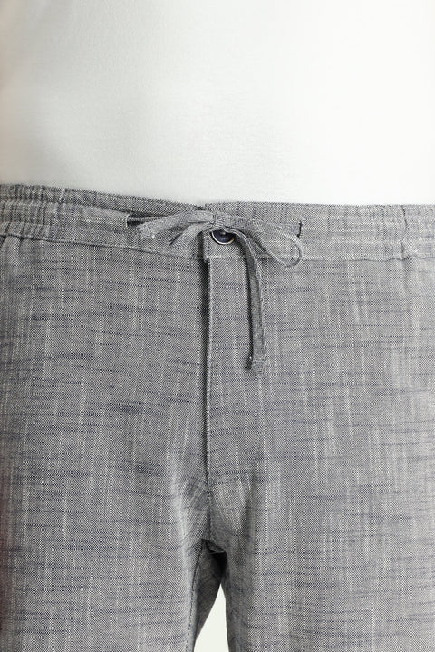 Koyu Lacivert Regular Fit Standart Kesim Beli Lastikli İpli Pamuk Jogger Pantolon