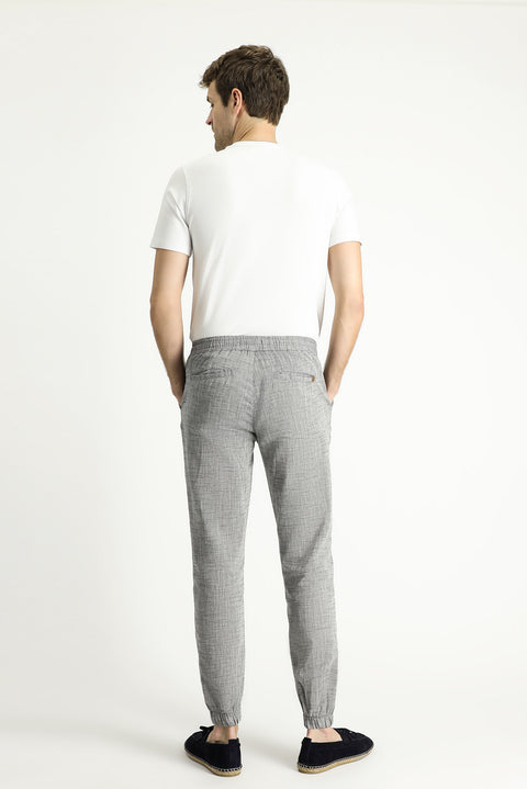 Koyu Lacivert Regular Fit Standart Kesim Beli Lastikli İpli Pamuk Jogger Pantolon