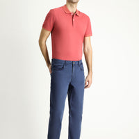 Koyu Mavi Regular Fit Likralı Denim Look Pantolon
