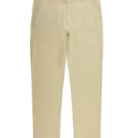 Mid Beige Relaxed Fit Linen Blend Canvas / Chino Trousers