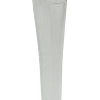 Açık Gri 7 Drop Slim Fit Dar Kesim Desenli Beli Lastikli İpli Likralı Klasik Kumaş Pantolon