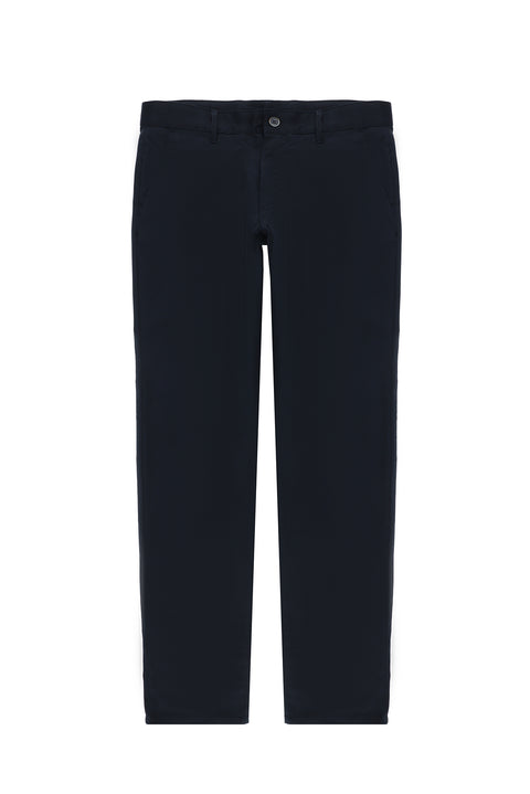 Koyu Lacivert Regular Fit Standart Kesim Likralı Kanvas / Chino Pantolon