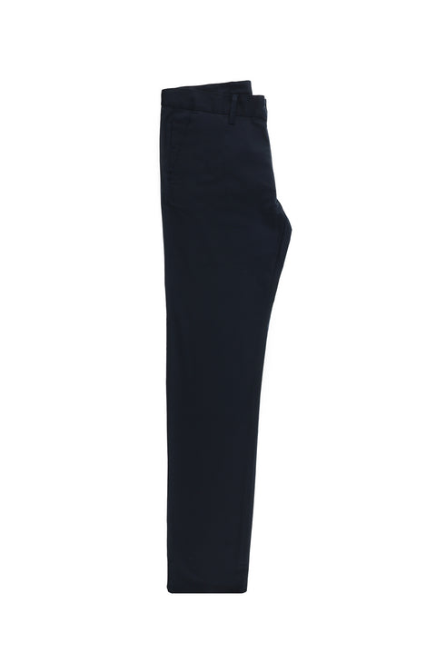 Koyu Lacivert Regular Fit Standart Kesim Likralı Kanvas / Chino Pantolon