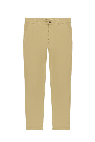 Orta Bej Regular Fit Likralı Kanvas / Chino Pantolon
