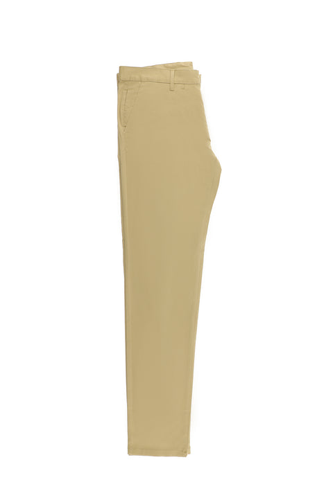 Orta Bej Regular Fit Standart Kesim Likralı Kanvas / Chino Pantolon