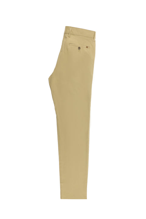 Orta Bej Regular Fit Standart Kesim Likralı Kanvas / Chino Pantolon