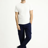 Açık Lacivert Regular Fit Likralı Kargo Pantolon
