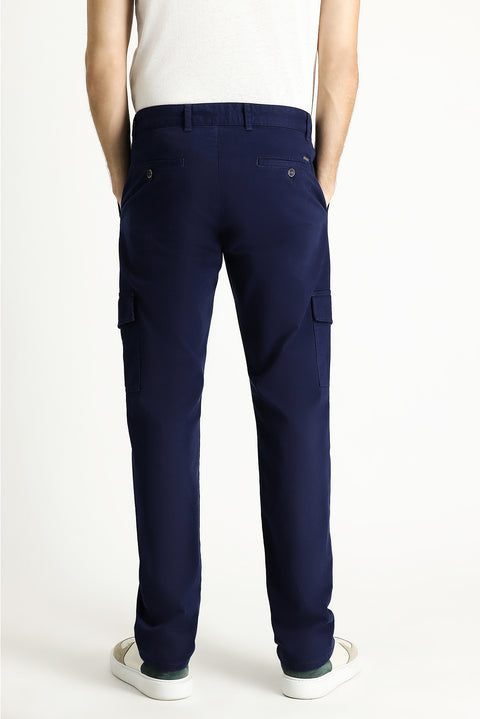 Açık Lacivert Regular Fit Standart Kesim Likralı Kargo Pantolon