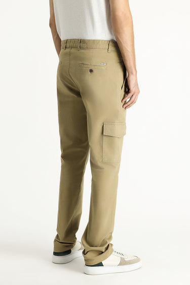 Orta Bej Regular Fit Likralı Kargo Pantolon