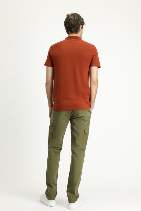 Asker Haki Regular Fit Standart Kesim Likralı Kargo Pantolon