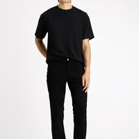 Siyah Regular Fit Standart Kesim Likralı Kanvas / Chino Pantolon
