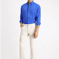 Krem Regular Fit Likralı Kanvas / Chino Pantolon