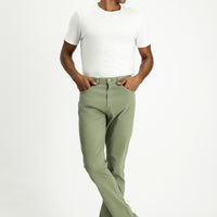 Orta Haki Regular Fit Likralı Kanvas / Chino Pantolon