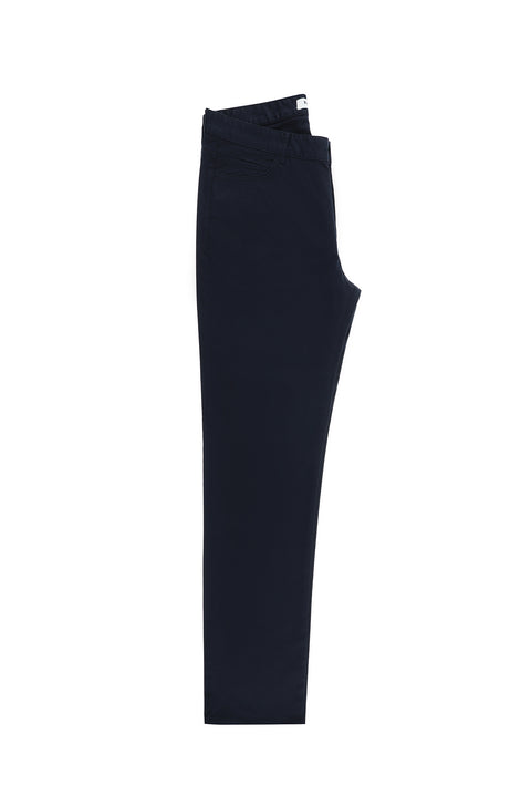 Koyu Lacivert Relaxed Fit Rahat Kesim Likralı Kanvas / Chino Pantolon
