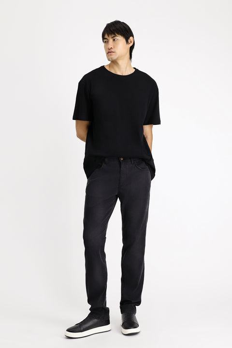 Koyu Antrasit Regular Fit Standart Kesim Likralı Denim Look Pantolon