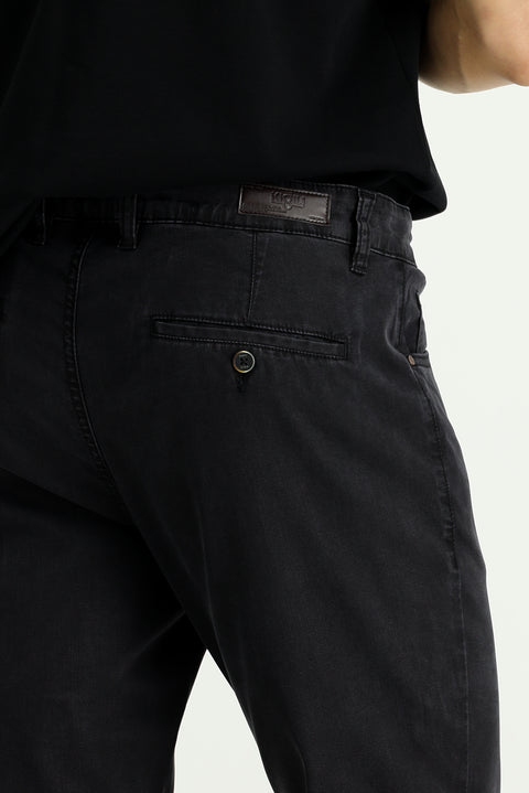 Koyu Antrasit Regular Fit Standart Kesim Likralı Denim Look Pantolon