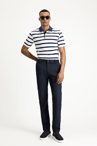 Koyu Lacivert Slim Fit Dar Kesim Beli Lastikli Likralı Pantolon