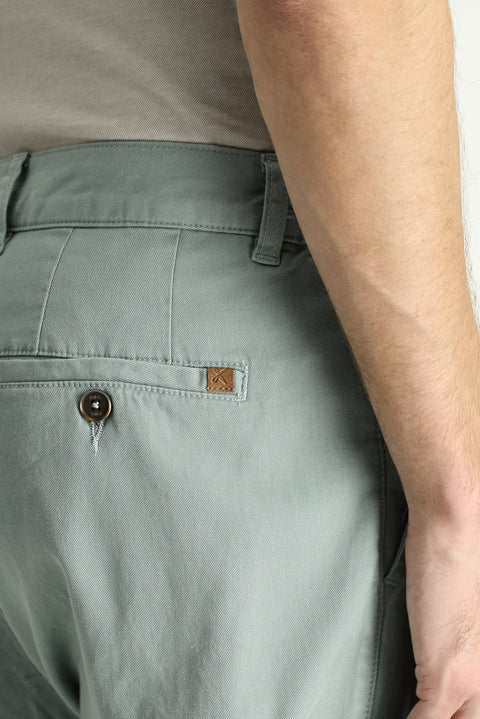 Çağla Yeşili Relaxed Fit Rahat Kesim Beli Lastikli Likralı Pantolon