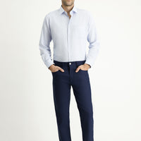 Açık Lacivert Slim Fit Dar Kesim Likralı Kanvas / Chino Pantolon