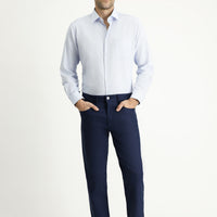 Light Blue Slim Fit Stretch Canvas / Chino Trousers