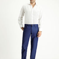 Açık Lacivert Regular Fit Standart Kesim Likralı Denim Look Pantolon