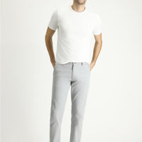 Açık Gri Slim Fit Dar Kesim Desenli Likralı Kanvas / Chino Pantolon