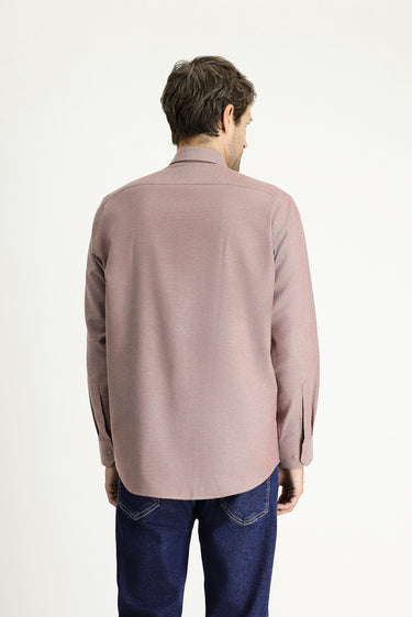 Açık Bordo Uzun Kol Regular Fit Spor Pamuk Gömlek