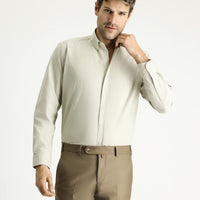 Moss Green Long Sleeve Regular Fit Sport Cotton Shirt