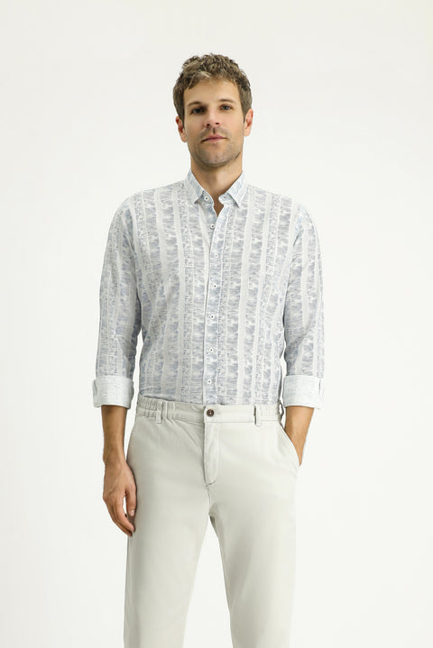 Mavi Uzun Kol Slim Fit Dar Kesim Gömlek